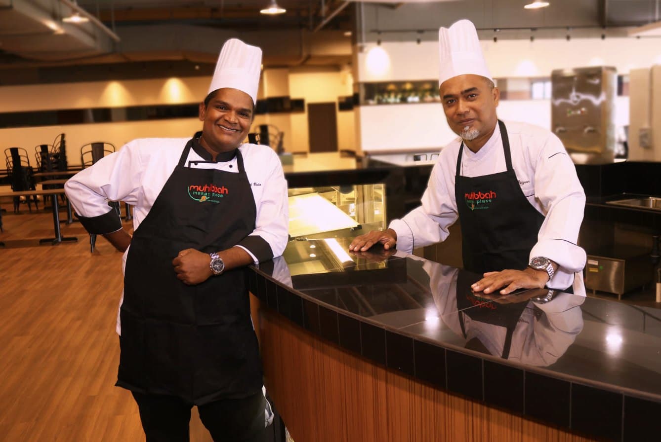 Muhibbah F&B chefs at a Makan Place servery counter